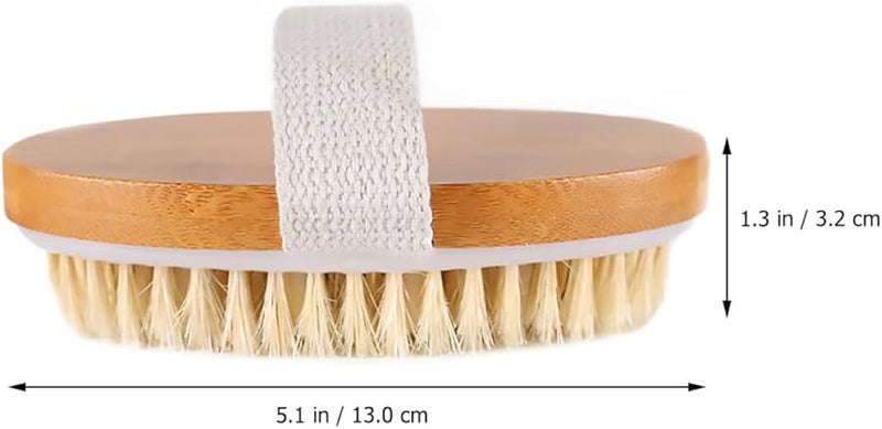 Natural Boar Bristle Bath Brush With Wooden Handle And Soft Ppr Beads For Exfoliating Massage - Image 2
